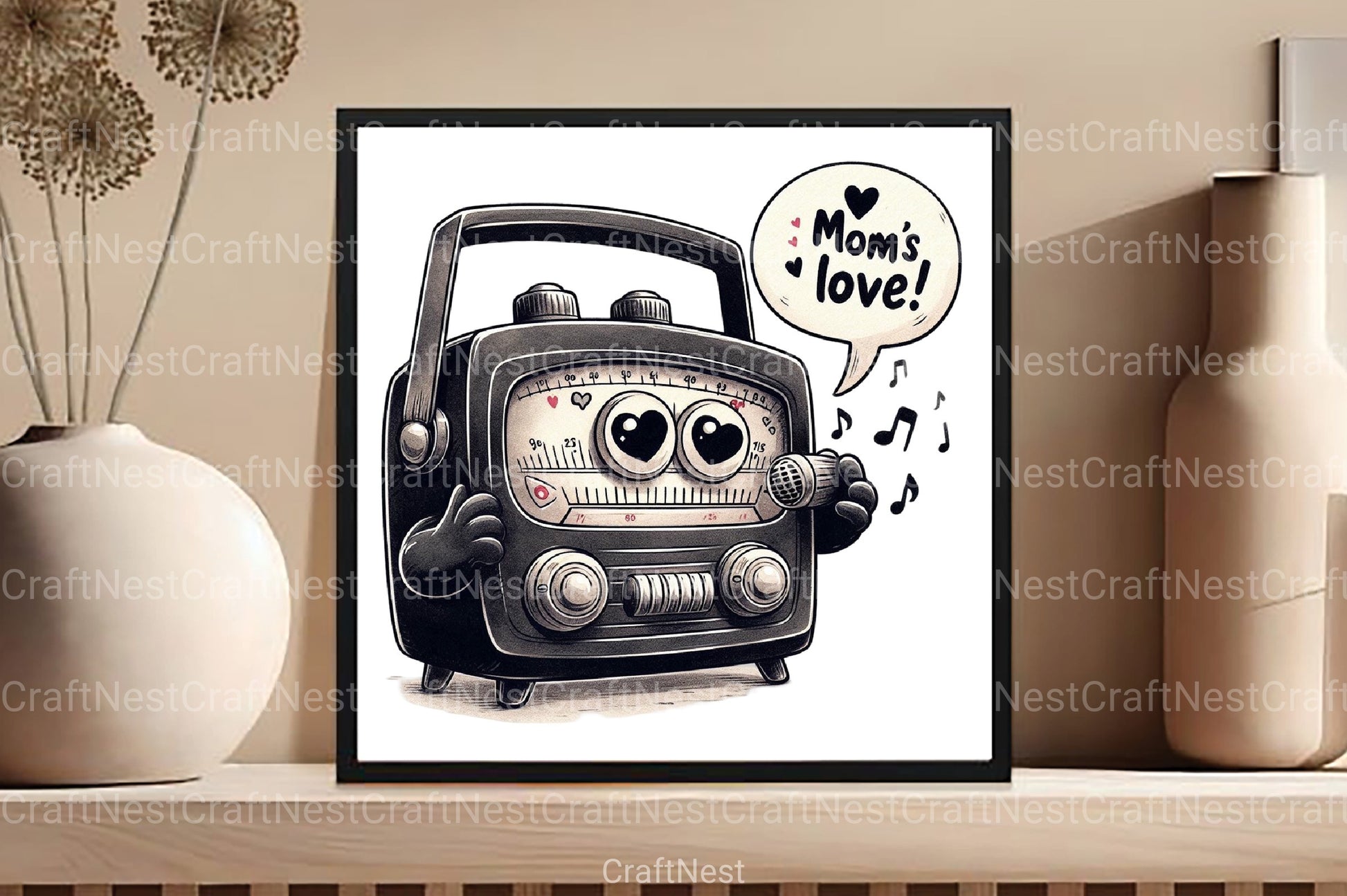 Black and White Mother's Day Clipart Bundle - CraftNest - Digital Crafting and Art