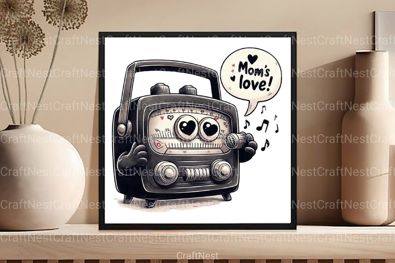 Black and White Mother's Day Clipart Bundle - CraftNest - Digital Crafting and Art