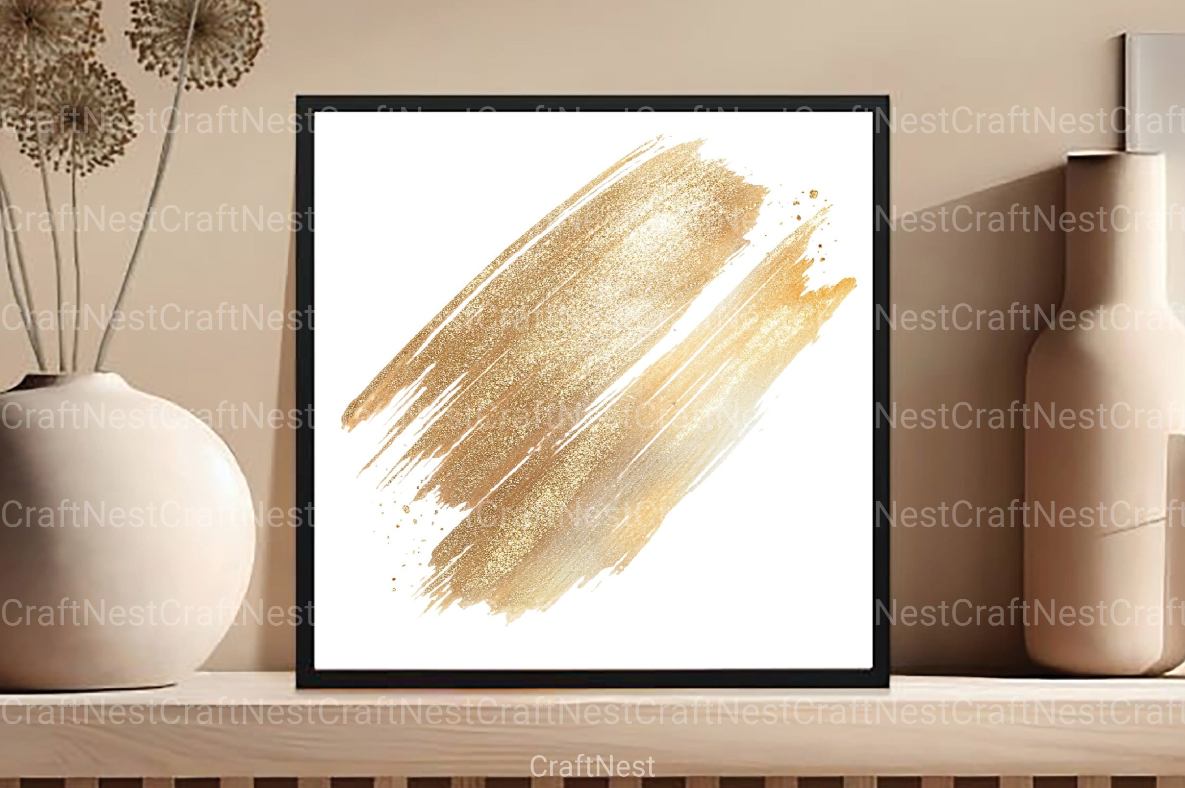 Gold Glitter Paint Elements Clipart Bundle - CraftNest - Digital Crafting and Art