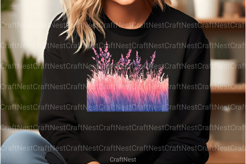 Pink Summer Grass Clipart Bundle - CraftNest - Digital Crafting and Art