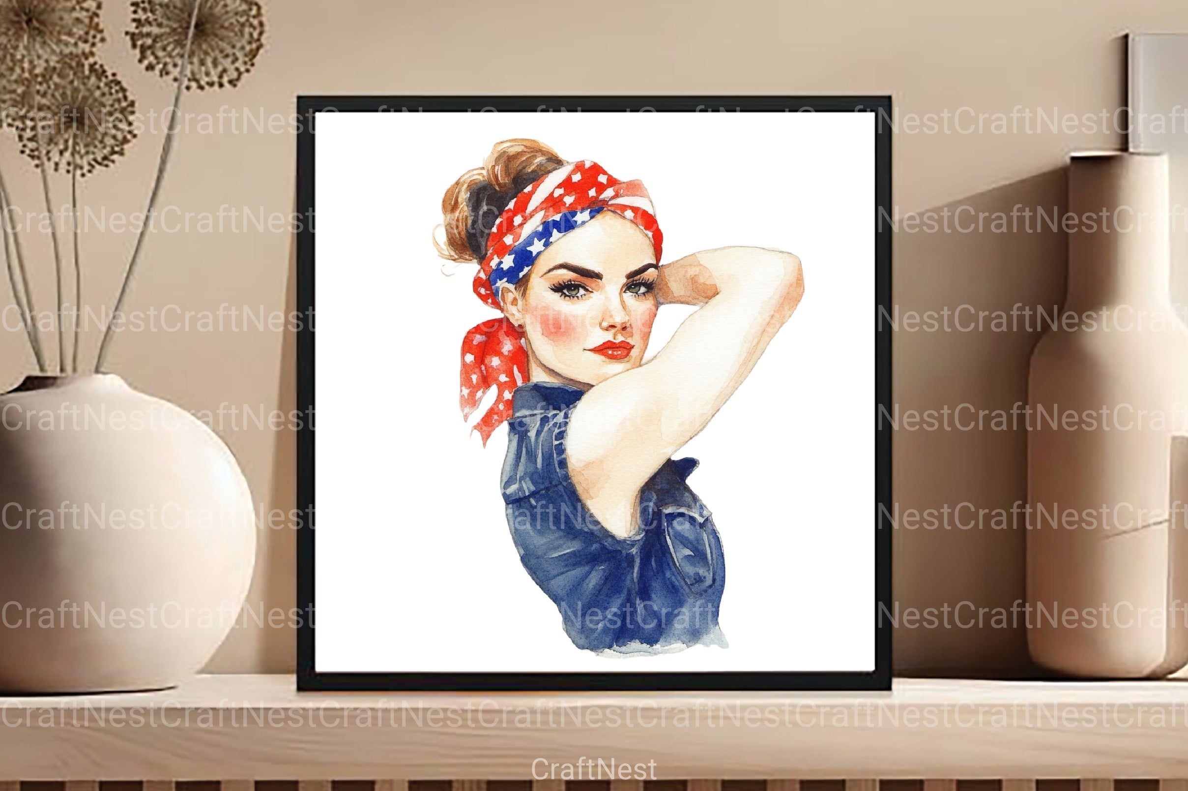 Retro Woman 4th of July Clipart Bundle - CraftNest - Digital Crafting and Art