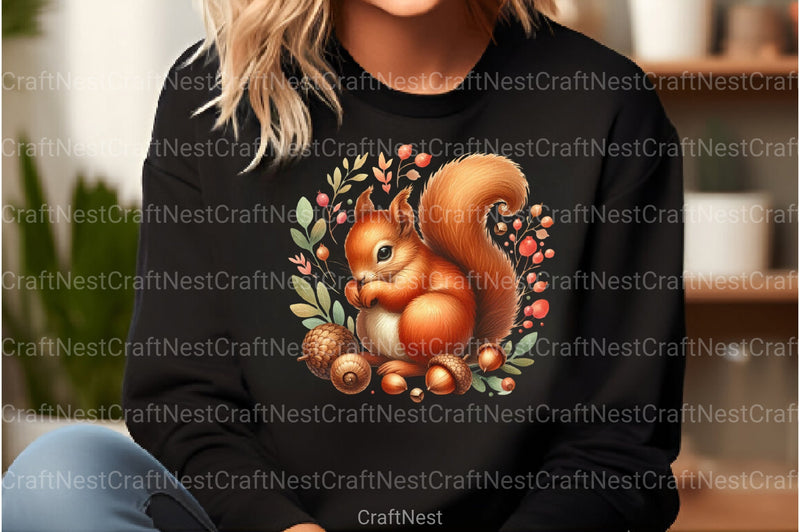 Autumn Squirrel Clipart Bundle 77 - CraftNest - Digital Crafting and Art