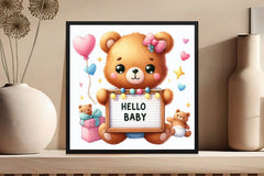 Kawaii Neutral Teddy Bear Hallo Baby Clipart Bundle - CraftNest - Digital Crafting and Art
