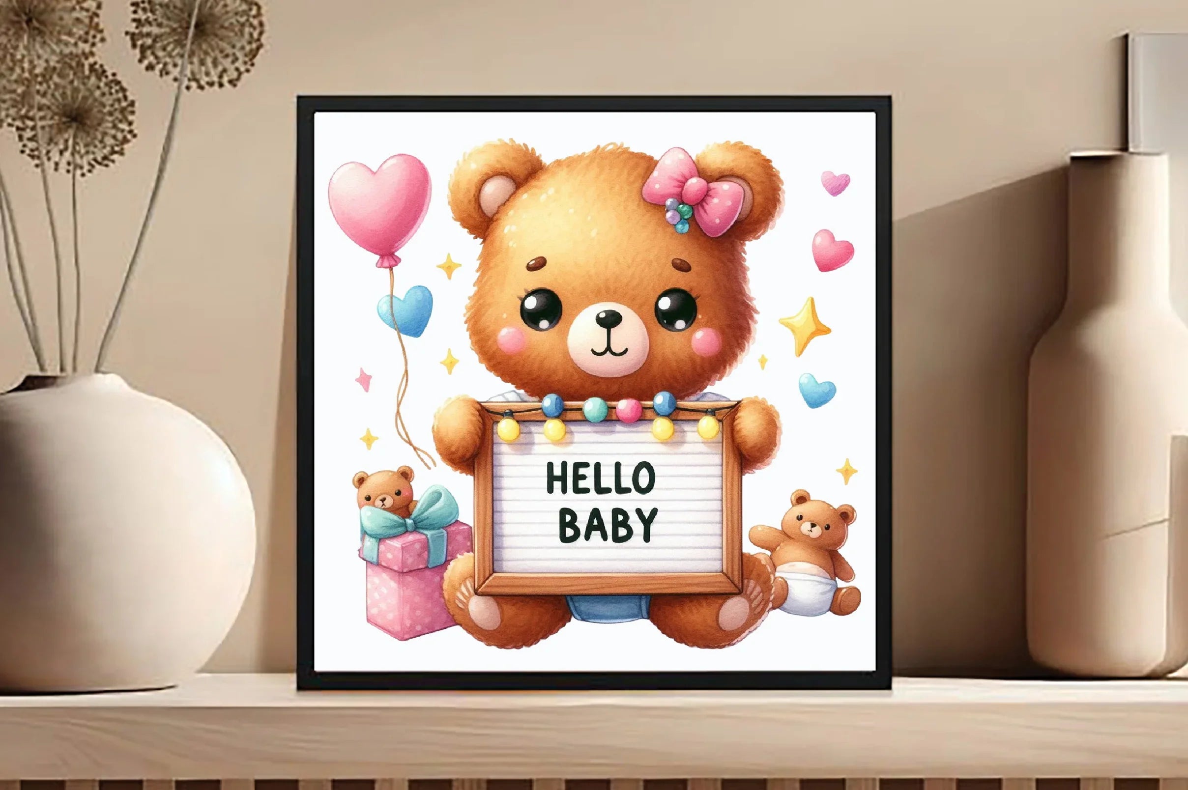 Kawaii Neutral Teddy Bear Hallo Baby Clipart Bundle - CraftNest - Digital Crafting and Art
