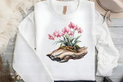 Exclusive Orchid Ikebana on Driftwood Clipart Bundle - CraftNest - Digital Crafting and Art