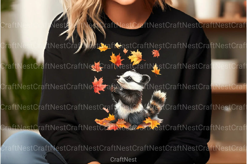 Autumn Badger Clipart Bundle - CraftNest - Digital Crafting and Art