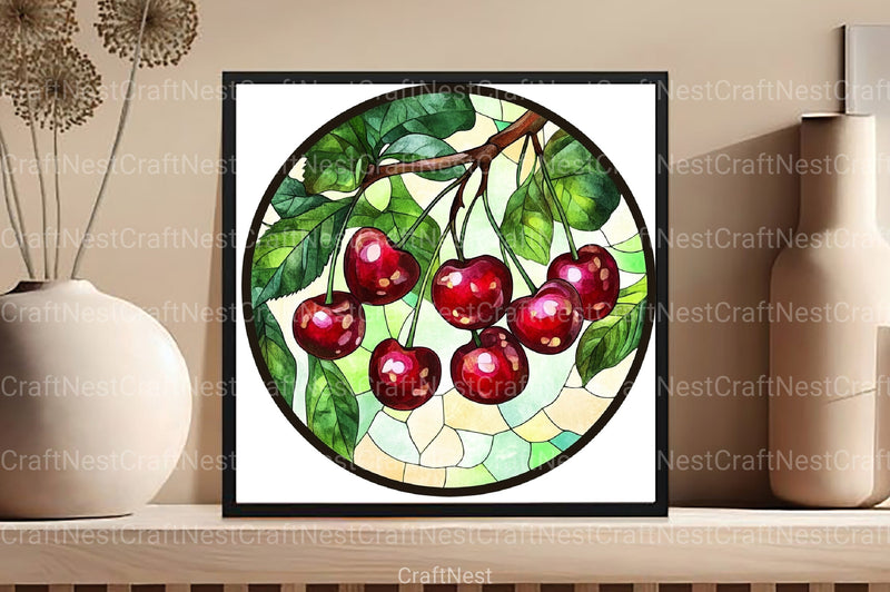 Round Stained Glass Summer Clipart Bundle 44 - CraftNest - Digital Crafting and Art