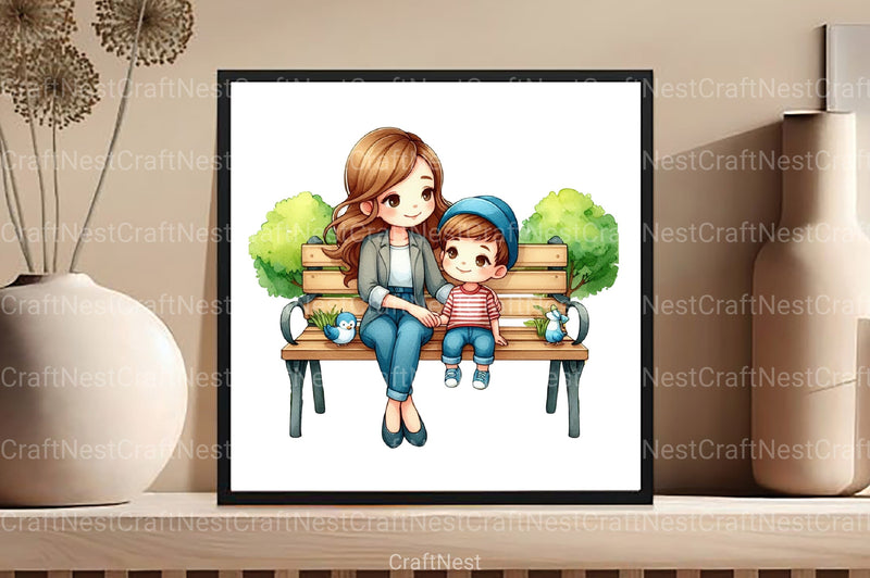 Customizable Mom and Sons Clipart Bundle - CraftNest - Digital Crafting and Art