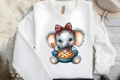 Cute Autumn Elephant Clipart Bundle - CraftNest - Digital Crafting and Art