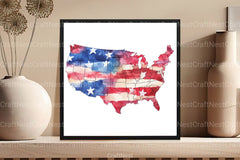 USA Map Puzzle 4th of July Clipart Bundle - CraftNest - Digital Crafting and Art