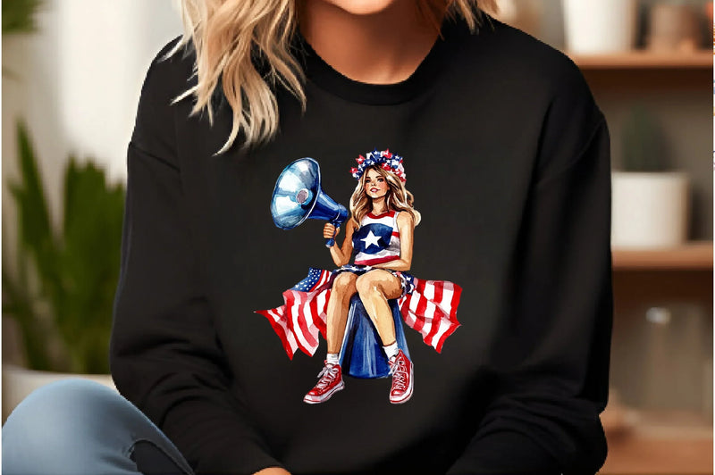 Cheerleader 4th of July Clipart Bundle - CraftNest - Digital Crafting and Art