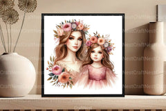 Mother's Day Mum and Daughter Clipart Bundle - CraftNest - Digital Crafting and Art
