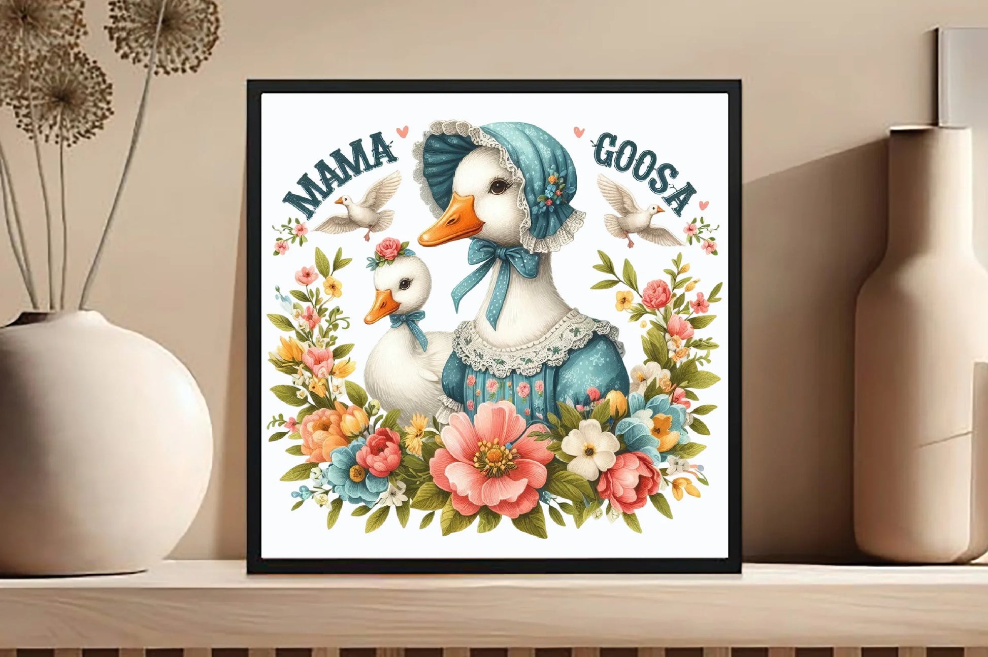 Cute Mother's Day Mama Goose Flowers Clipart Bundle - CraftNest - Digital Crafting and Art