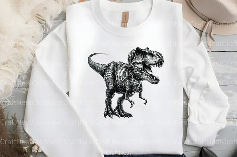 Dinosaur Black and White Clipart Bundle - CraftNest - Digital Crafting and Art