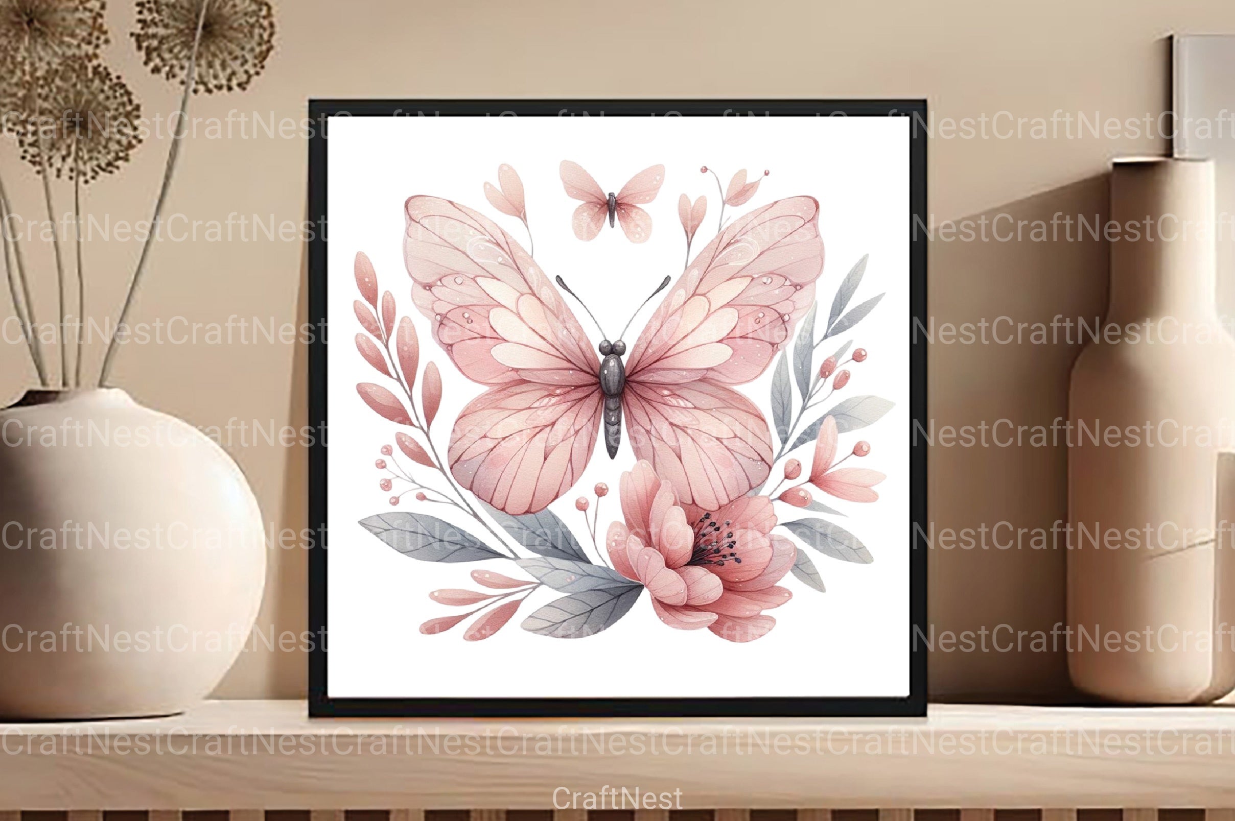 Boho Butterfly Clipart Bundle - CraftNest - Digital Crafting and Art