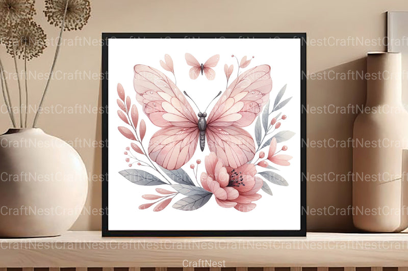 Boho Butterfly Clipart Bundle - CraftNest - Digital Crafting and Art