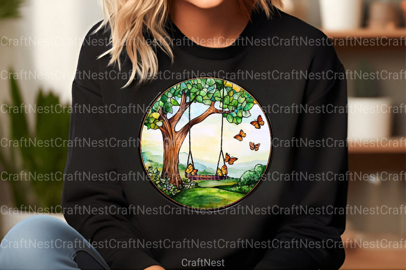 Round Stained Glass Summer Clipart Bundle 99 - CraftNest - Digital Crafting and Art