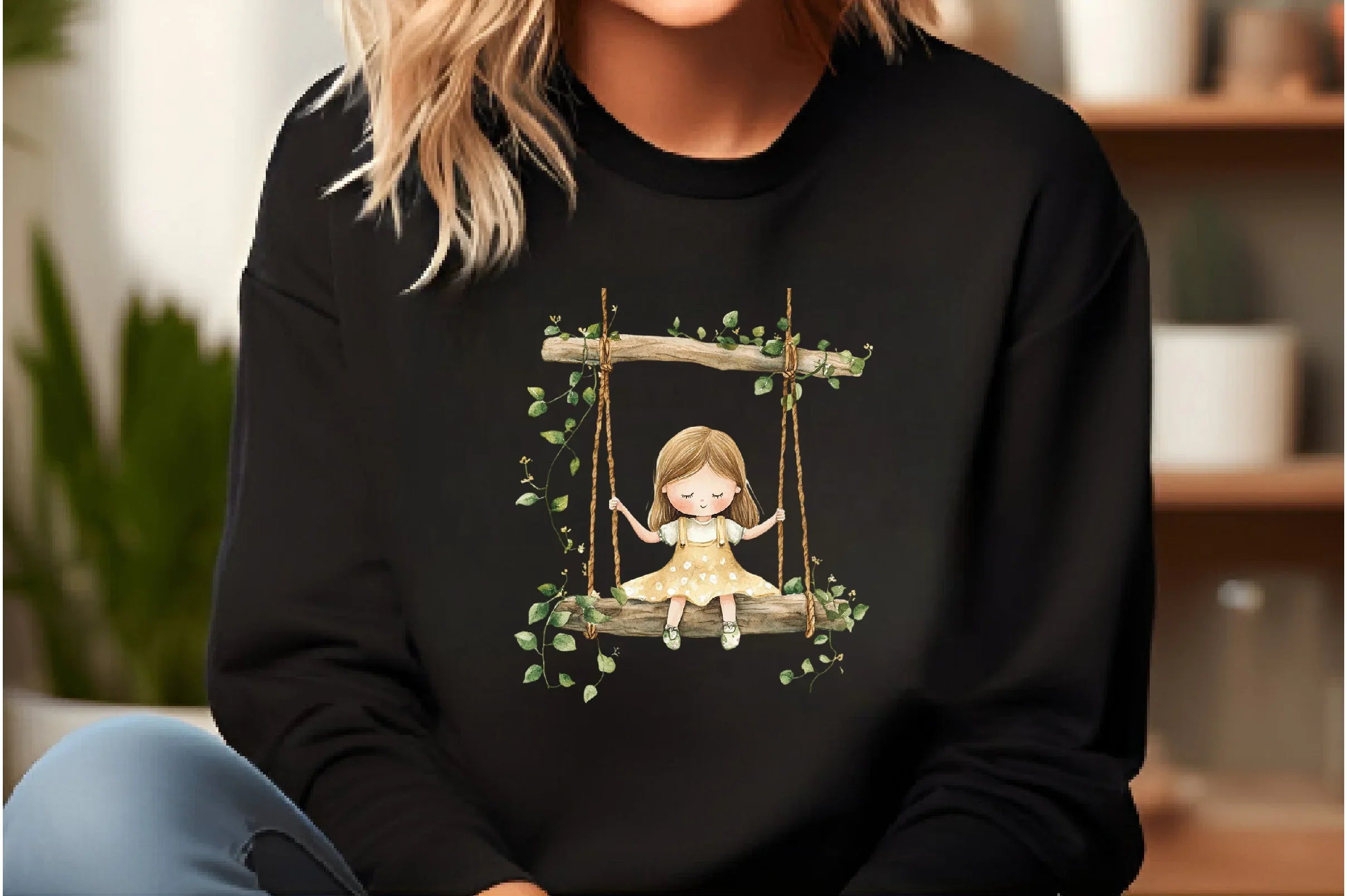 Cute Girl on Swing Clipart Bundle - CraftNest - Digital Crafting and Art