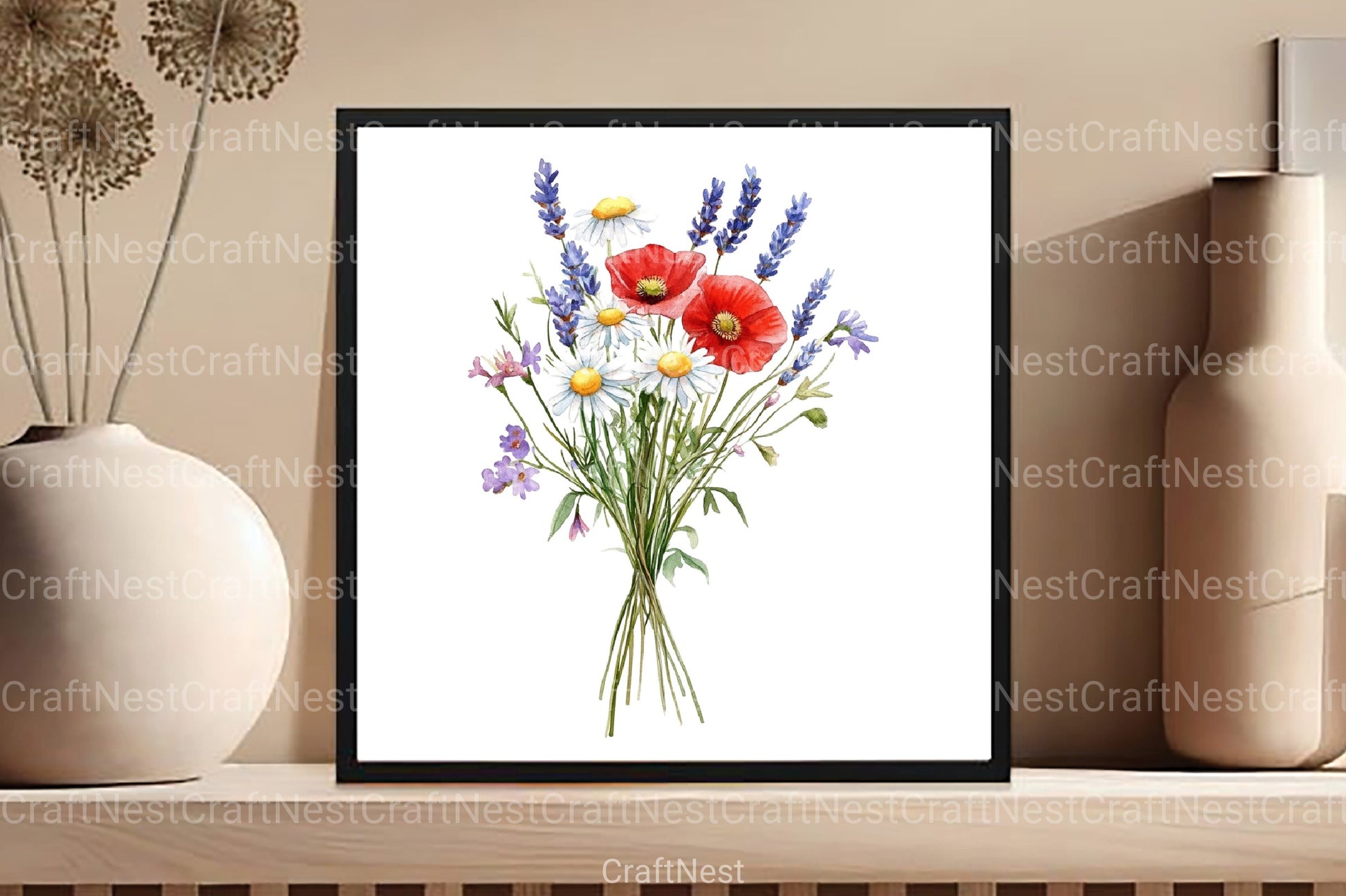 Wildflower Bouquet Clipart Bundle 99 - CraftNest - Digital Crafting and Art