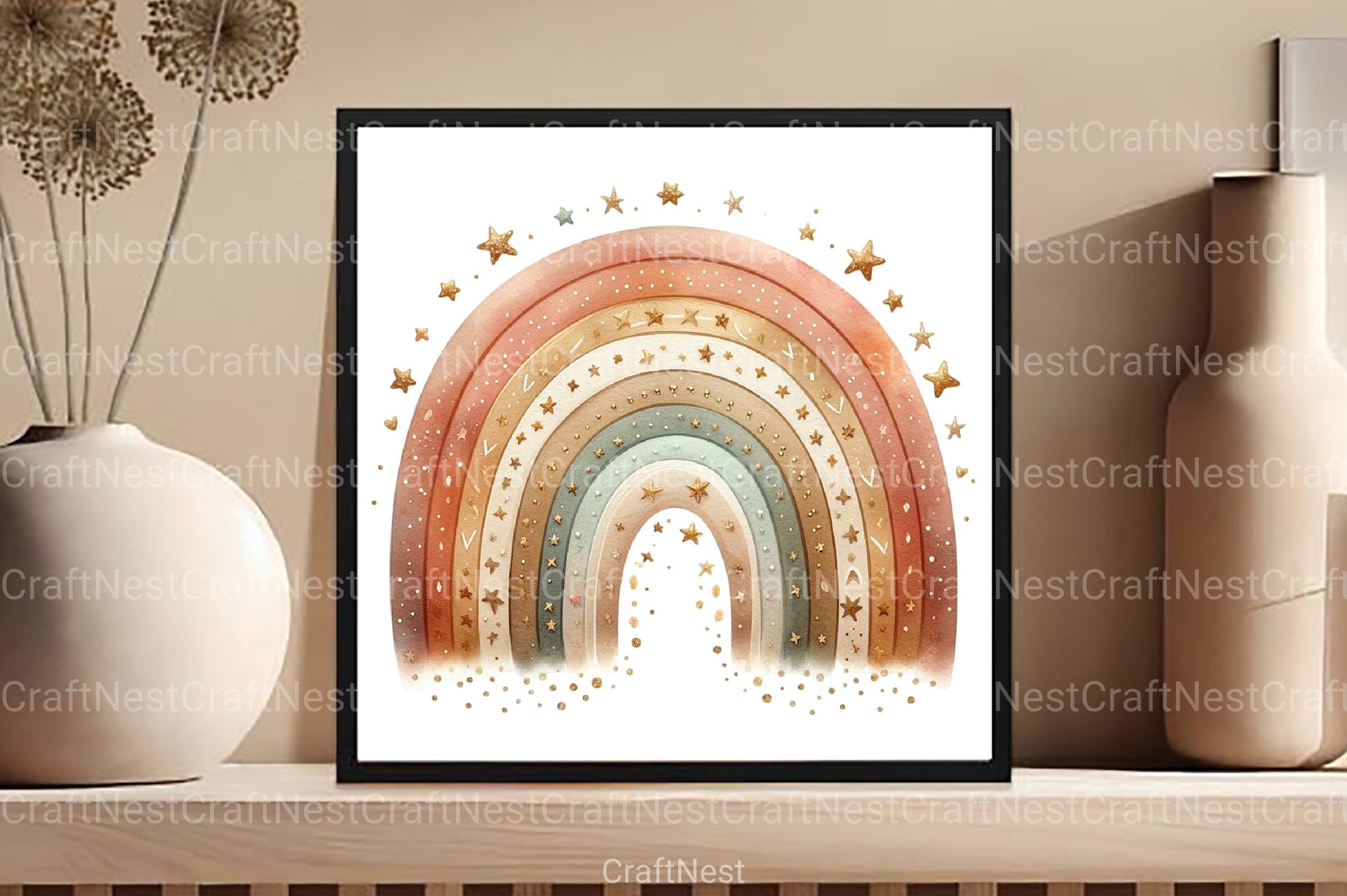 Baby Rainbow Boho Art Clipart Bundle - CraftNest - Digital Crafting and Art