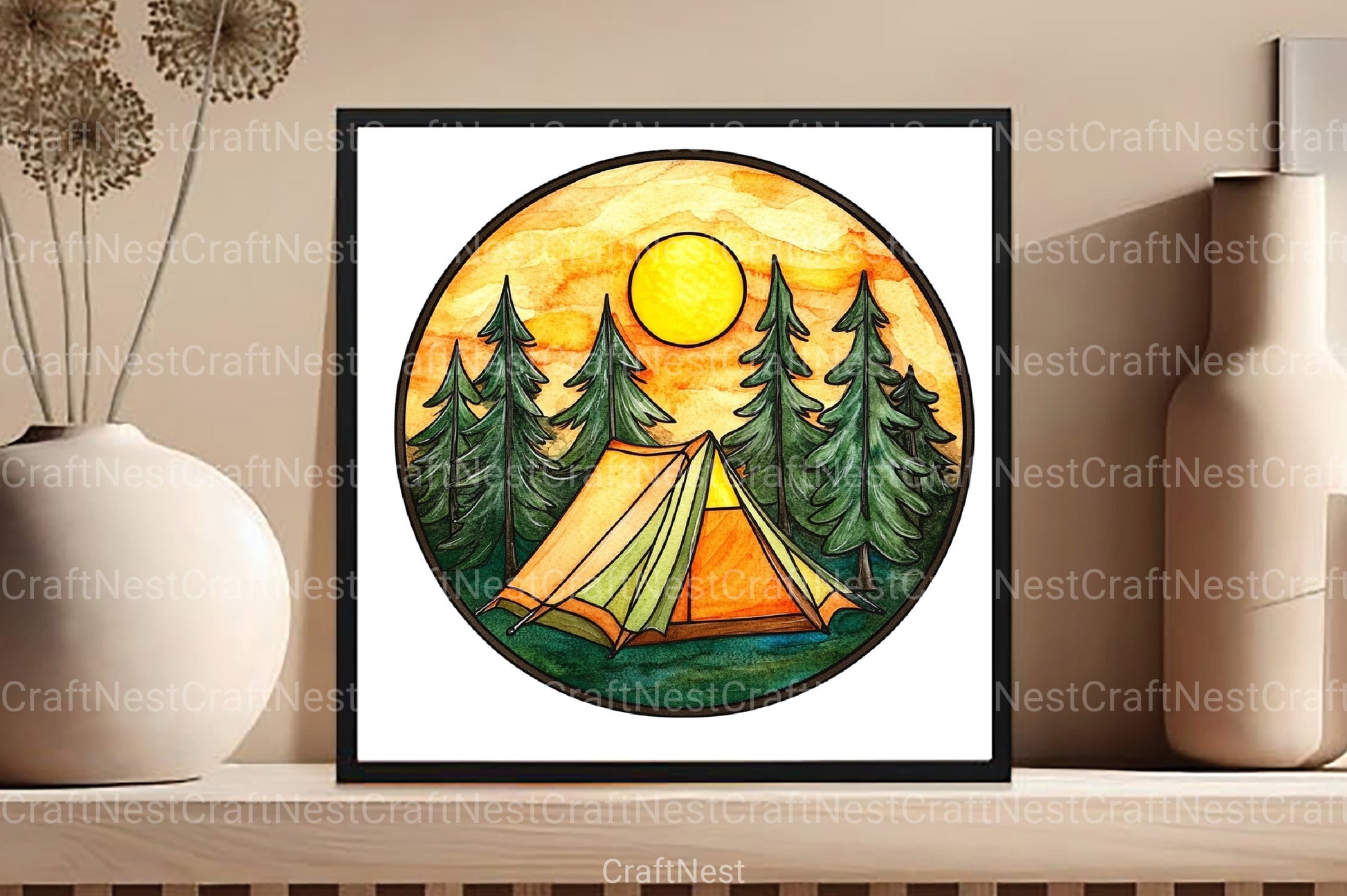 Round Stained Glass Summer Clipart Bundle 10 - CraftNest - Digital Crafting and Art