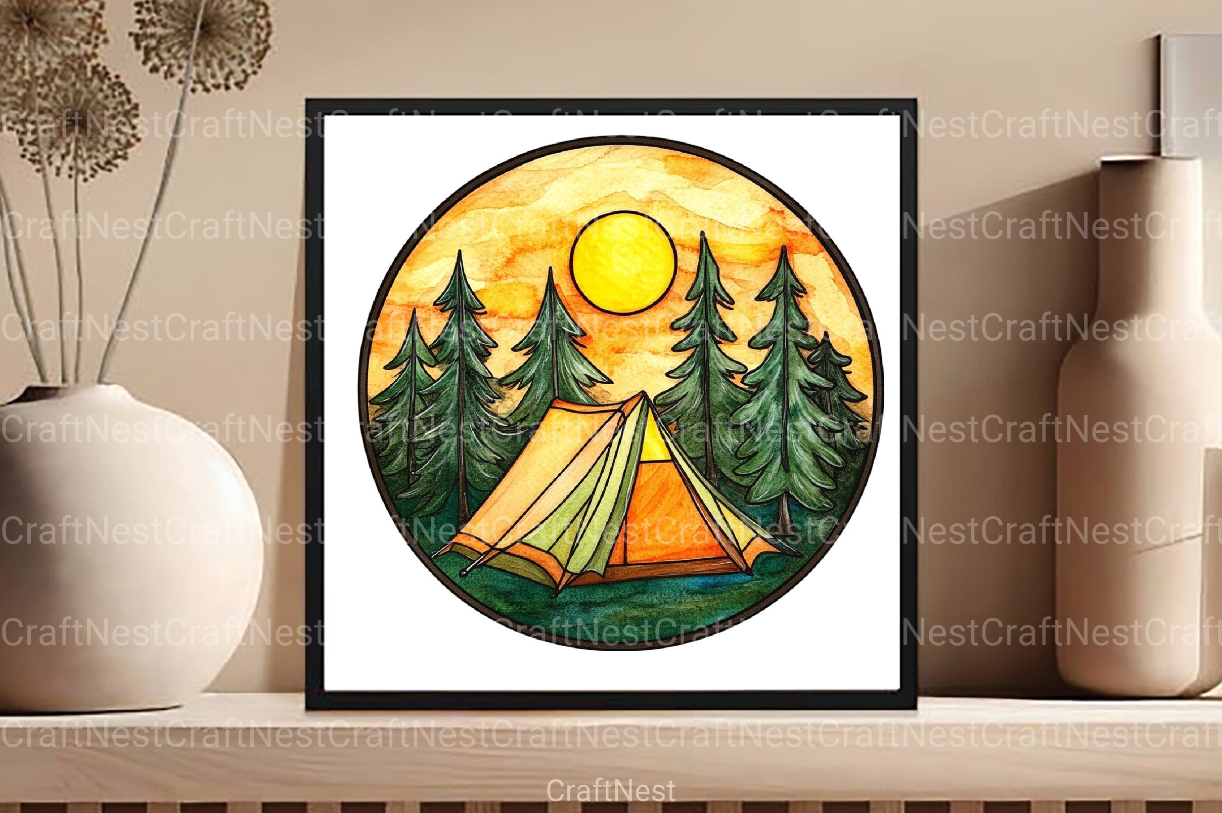 Round Stained Glass Summer Clipart Bundle 10 - CraftNest - Digital Crafting and Art