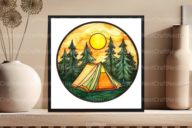 Round Stained Glass Summer Clipart Bundle 10 - CraftNest - Digital Crafting and Art