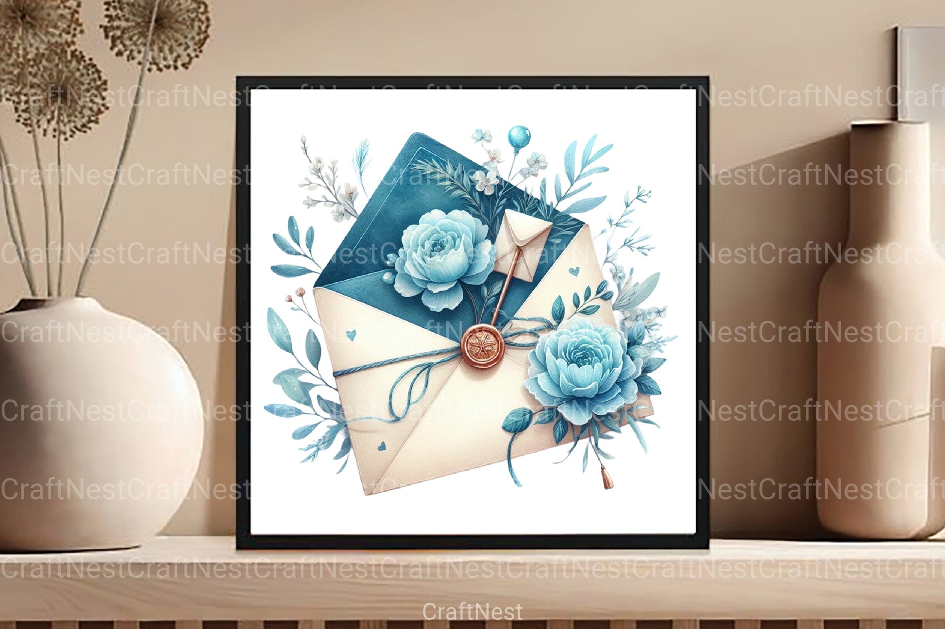 Cute Sky Blue Mother's Day Clipart Bundle - CraftNest - Digital Crafting and Art