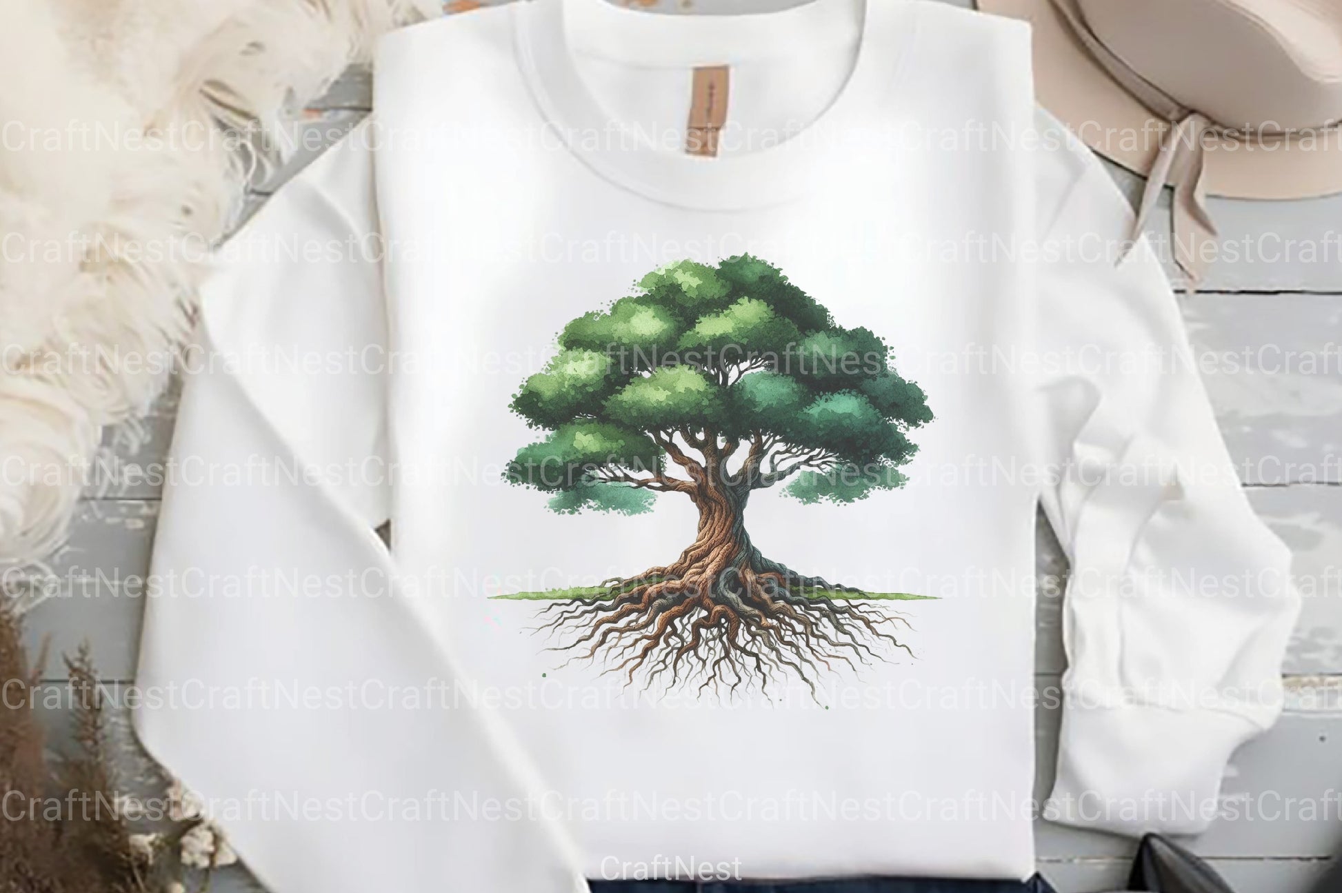 Green Tree with Roots Clipart Bundle - CraftNest - Digital Crafting and Art