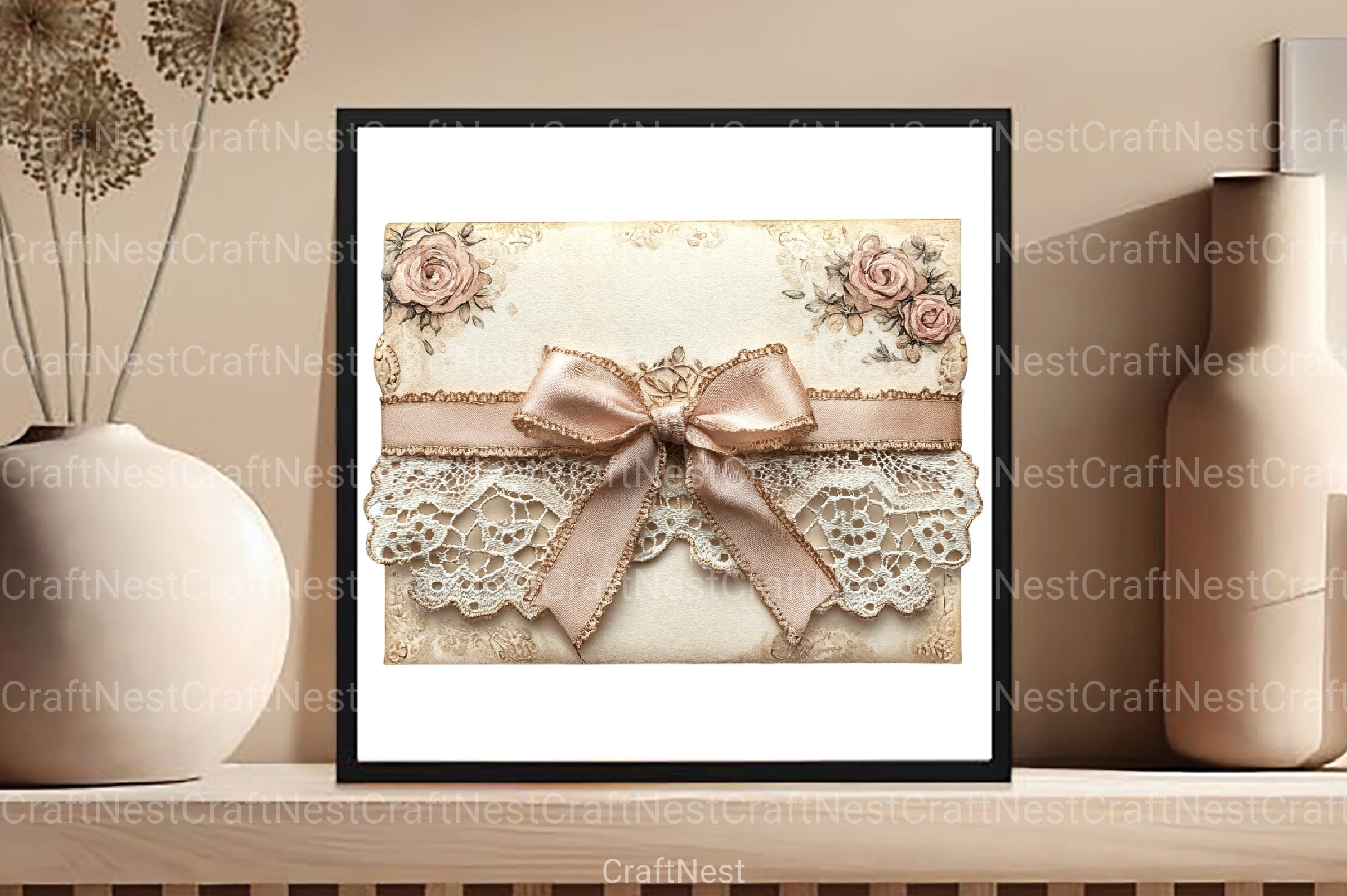 Vintage Beige Mother's Day Clipart Bundle - CraftNest - Digital Crafting and Art