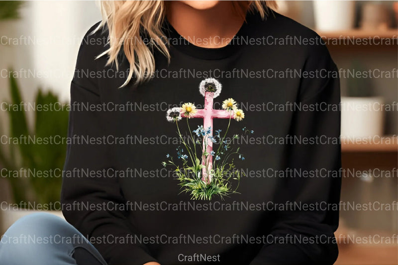 Summer Floral Cross Clipart Bundle 35 - CraftNest - Digital Crafting and Art