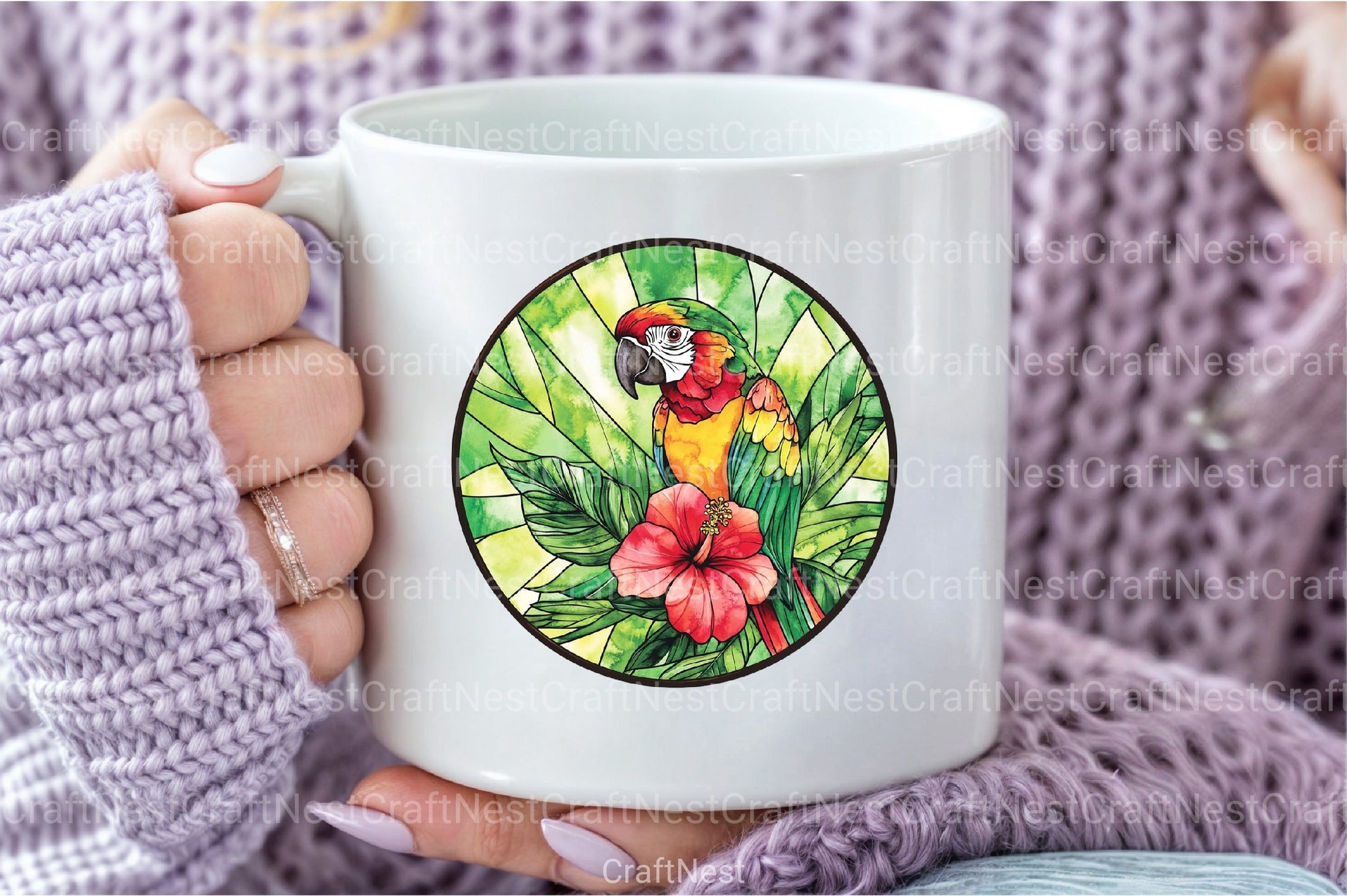 Round Stained Glass Birds Clipart Bundle 4 - CraftNest - Digital Crafting and Art