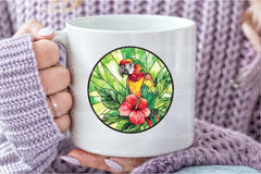 Round Stained Glass Birds Clipart Bundle 4 - CraftNest - Digital Crafting and Art