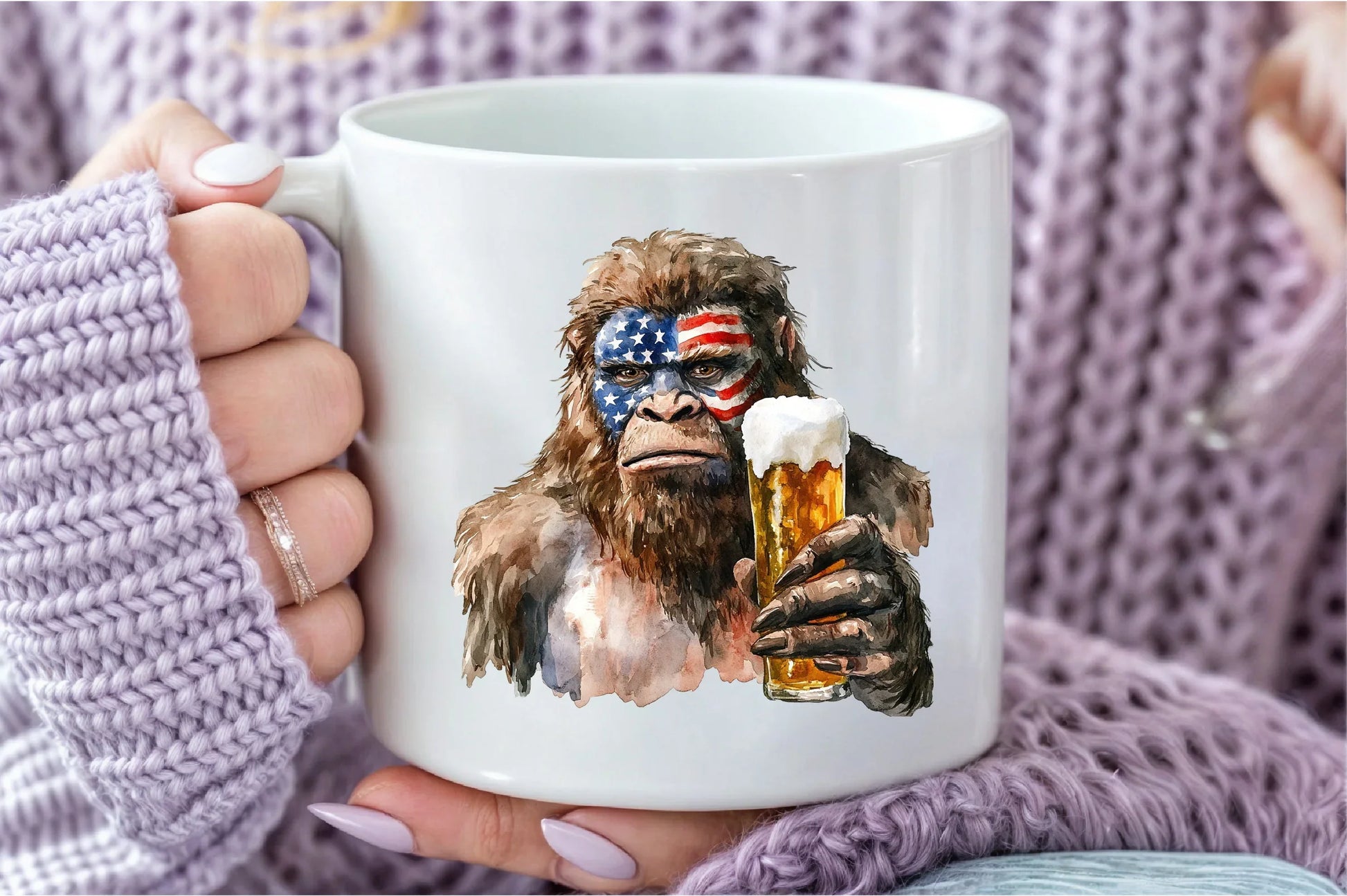 Bigfoot Holding Beer 4th of July Clipart Bundle - CraftNest - Digital Crafting and Art