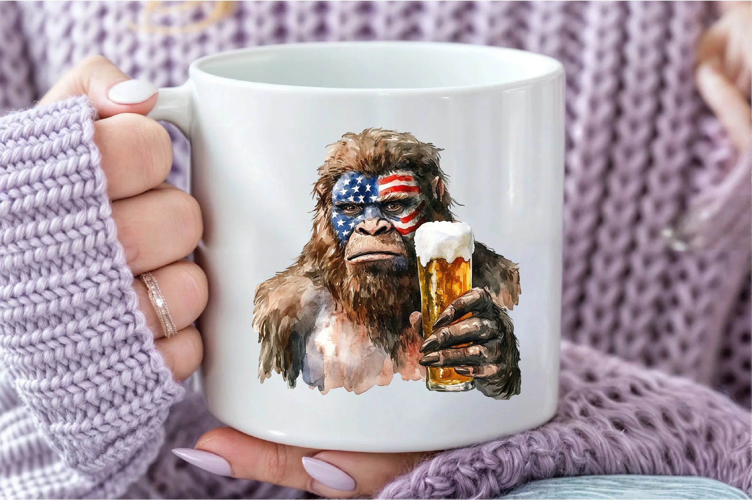 Bigfoot Holding Beer 4th of July Clipart Bundle - CraftNest - Digital Crafting and Art