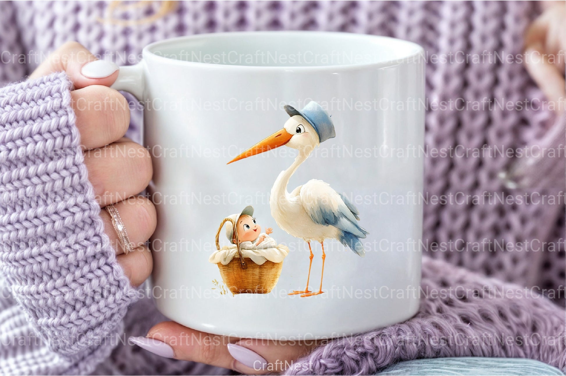 Stork Baby Delivery Clipart Bundle 2 - CraftNest - Digital Crafting and Art