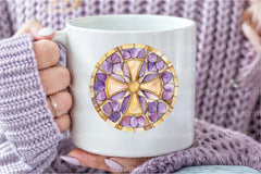 Lavender Blessing & Cross Stained Glass Clipart Bundle - CraftNest - Digital Crafting and Art