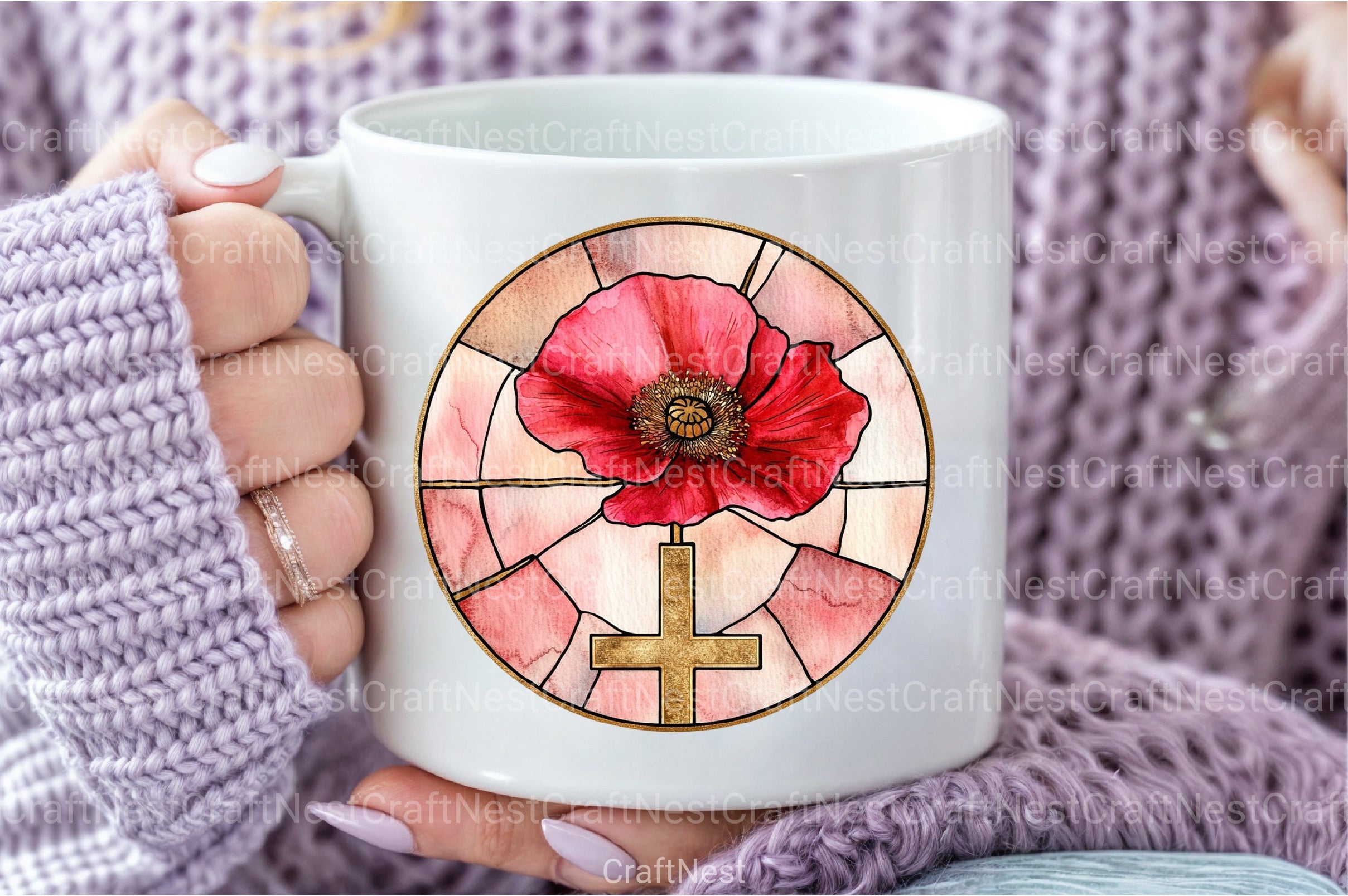 Poppy & Cross Faux Stained Glass Clipart Bundle 13 - CraftNest - Digital Crafting and Art