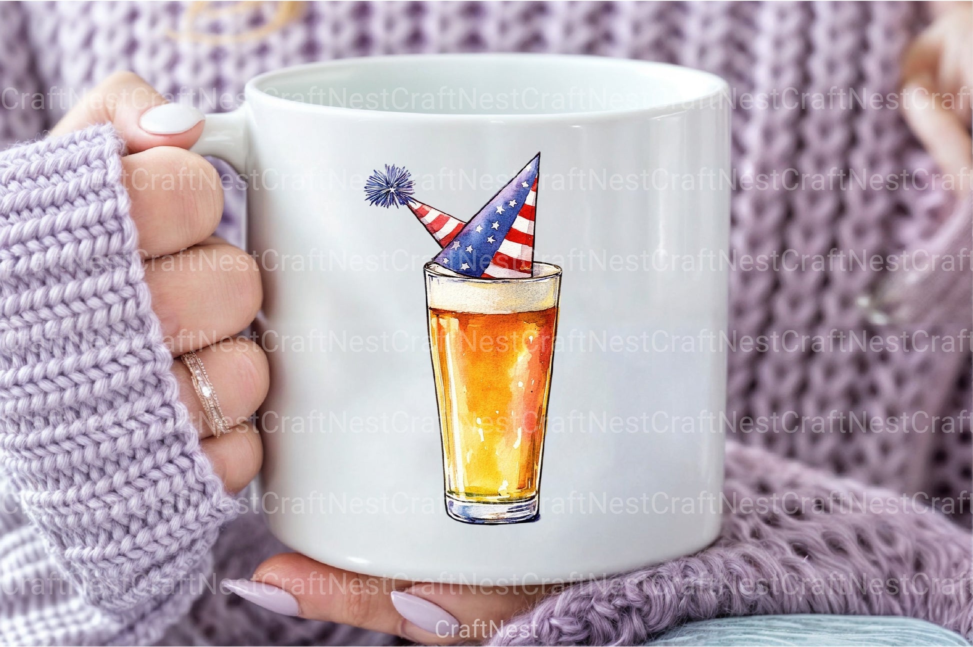 Patriotic 4th of July Beer Glass Clipart Bundle - CraftNest - Digital Crafting and Art