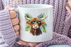 Summer Highland Cow Clipart Bundle - CraftNest - Digital Crafting and Art