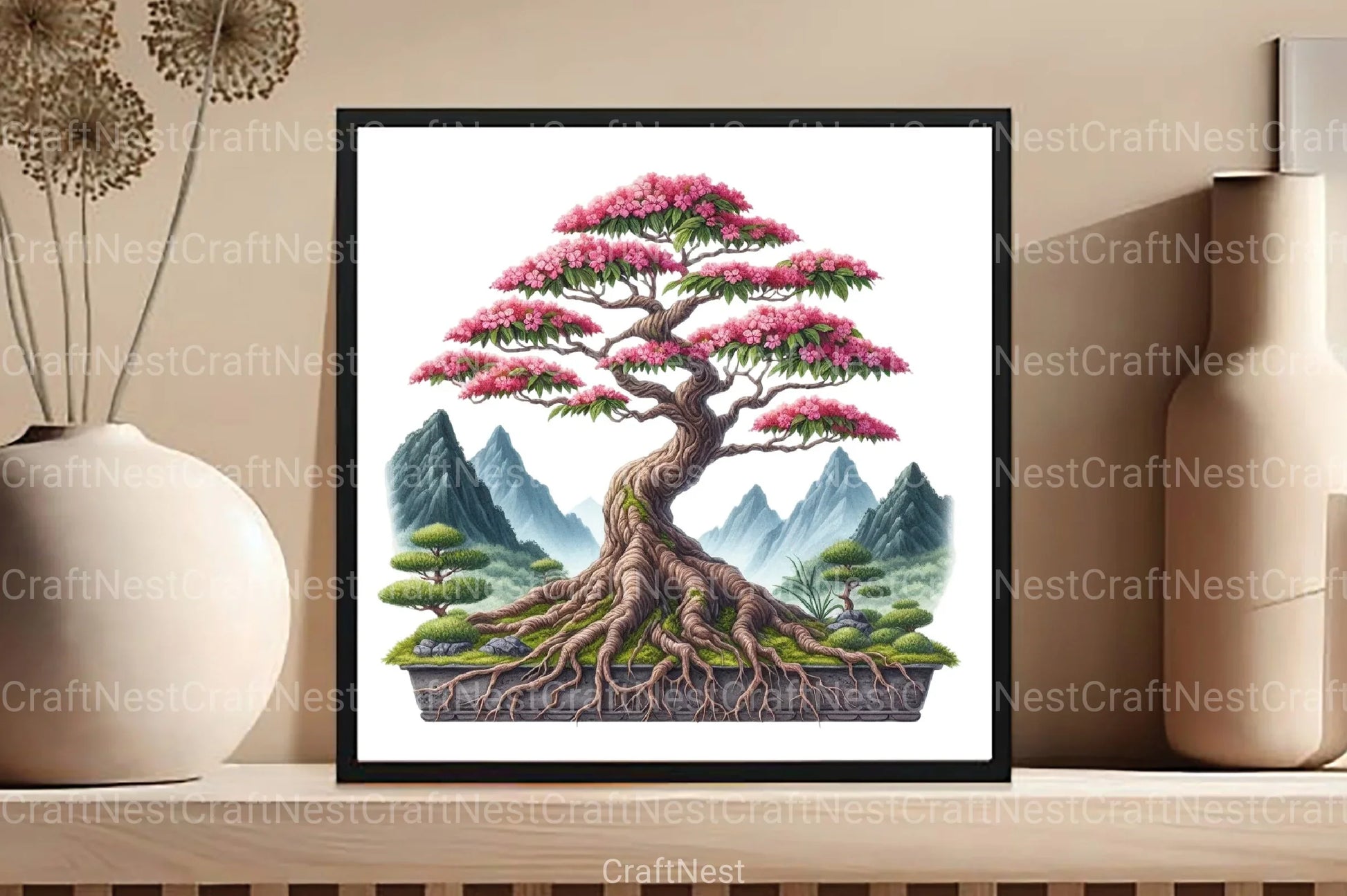 Japanese Cherry Blossom Tree Clipart Bundle 5 - CraftNest - Digital Crafting and Art