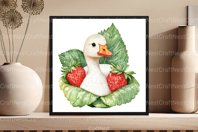 Strawberry Goose Clipart Bundle 99 - CraftNest - Digital Crafting and Art