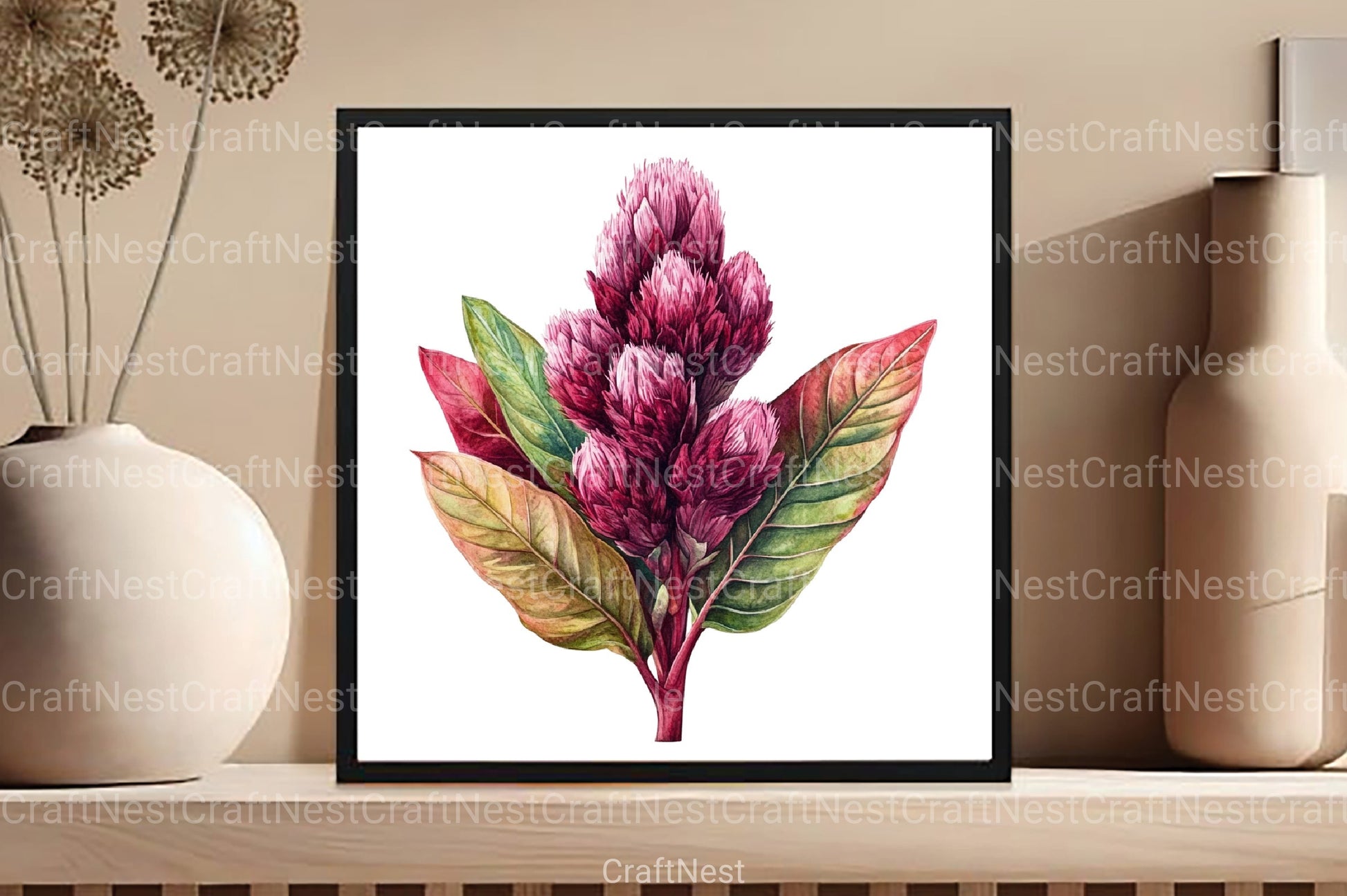 Celosia Flower Clipart Bundle 11 - CraftNest - Digital Crafting and Art