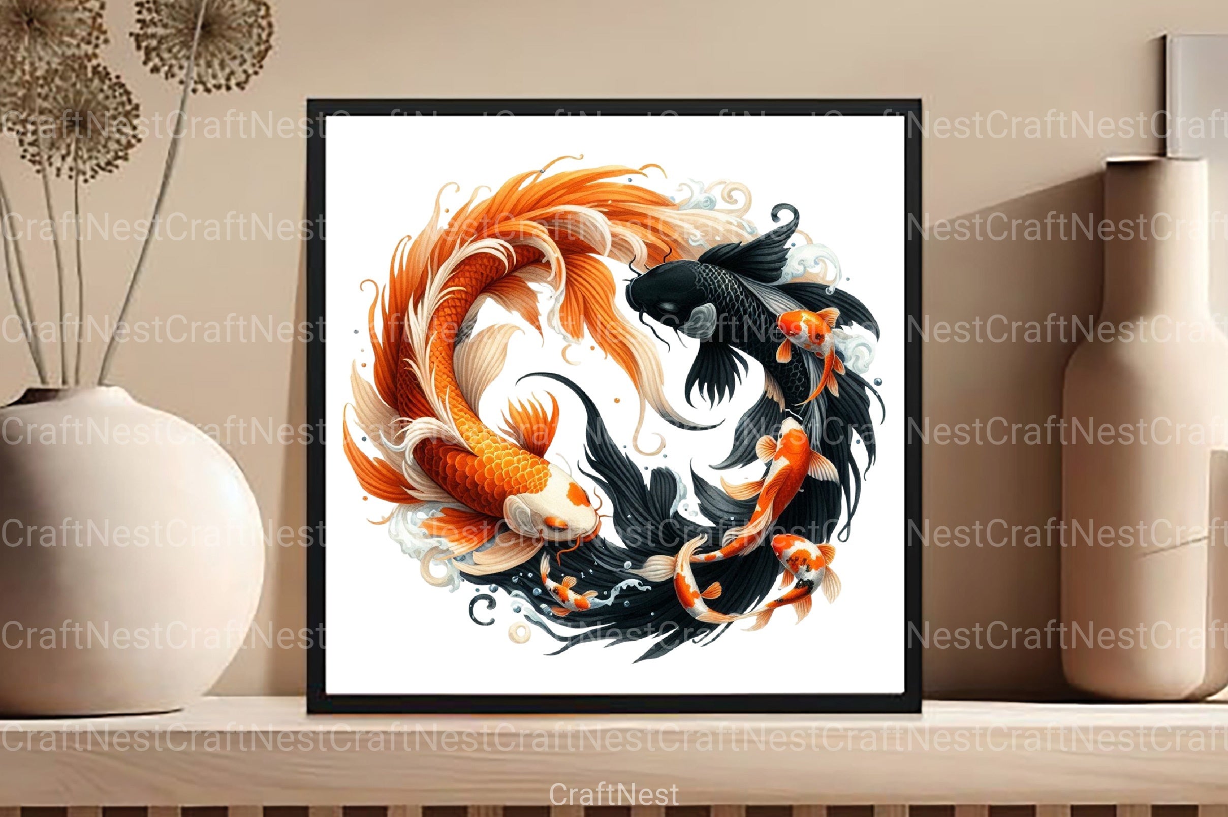 Japanese Koi Fish Clipart Bundle - CraftNest - Digital Crafting and Art