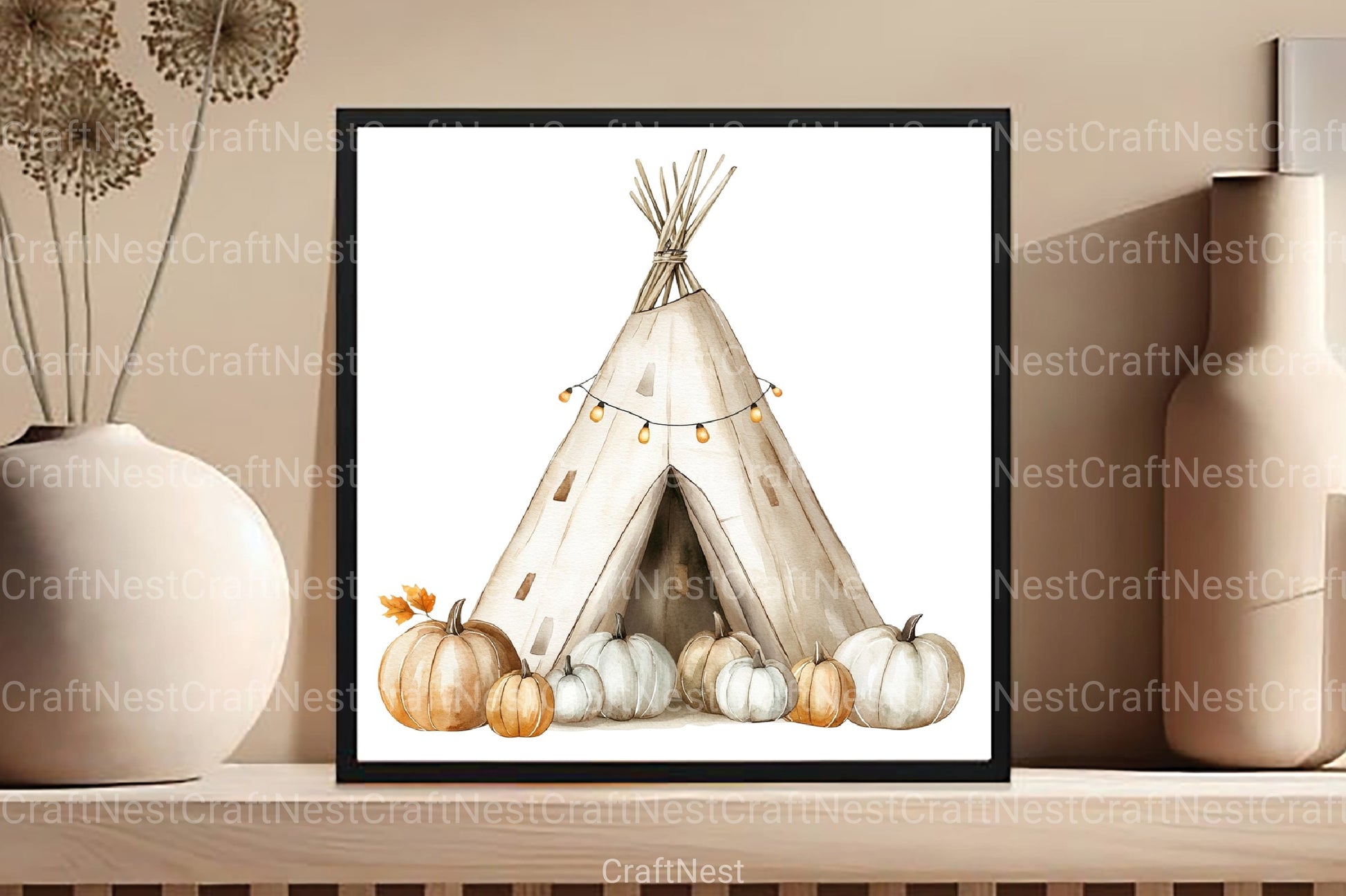 Boho Autumn Clipart Bundle 19 - CraftNest - Digital Crafting and Art
