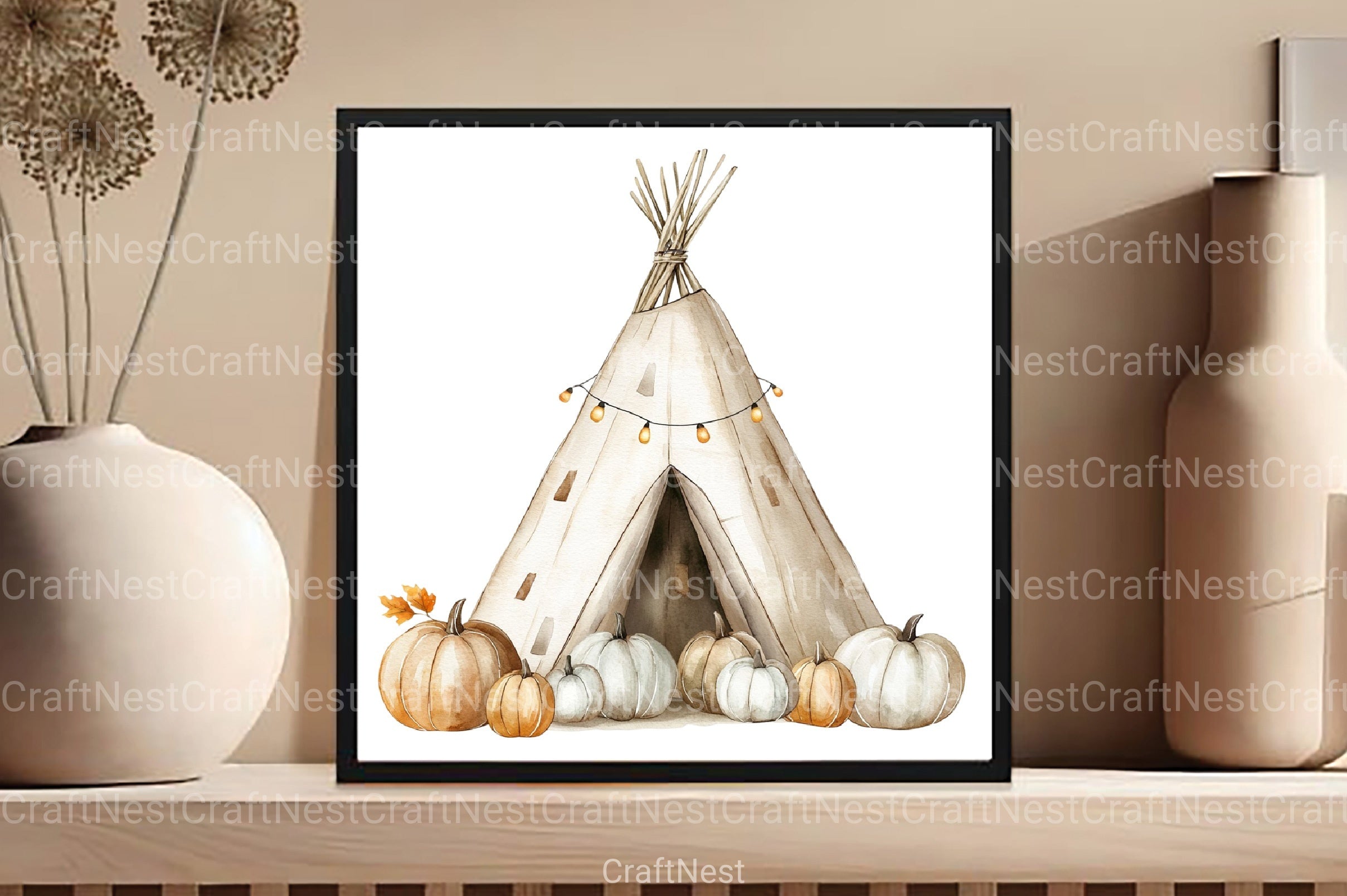 Boho Autumn Clipart Bundle 19 - CraftNest - Digital Crafting and Art