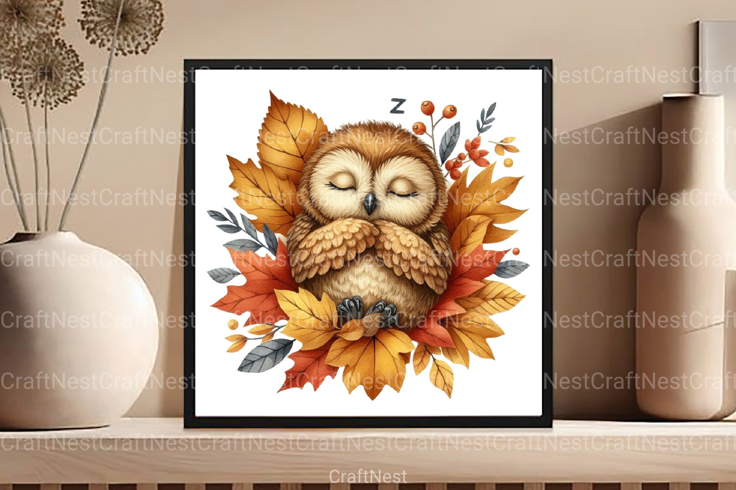 Cute Autumn Owl Clipart Bundle 1 - CraftNest - Digital Crafting and Art