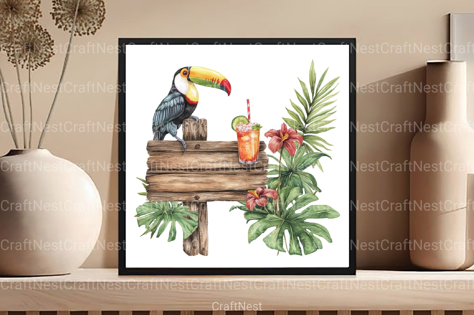 Summer Day Wooden Sign Clipart Bundle 1 - CraftNest - Digital Crafting and Art