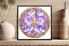 Lavender Blessing & Cross Stained Glass Clipart Bundle - CraftNest - Digital Crafting and Art