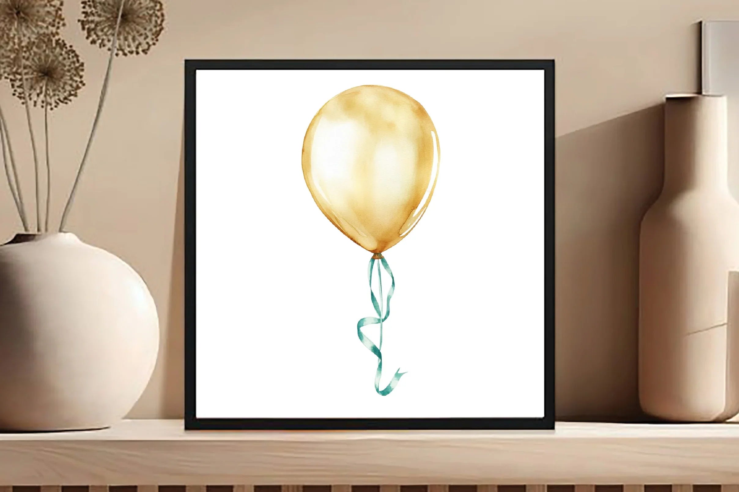 Teal and Gold Balloons Clipart Bundle - CraftNest - Digital Crafting and Art